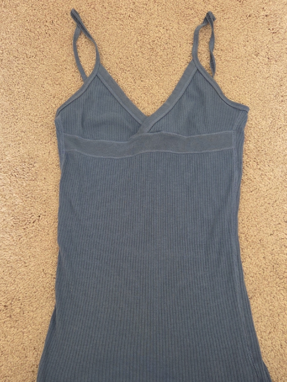Abercrombie & Fitch Ribbed V-Neck Cami in Slate